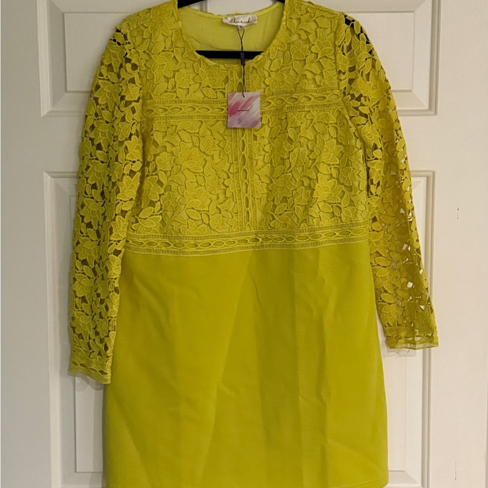 Chicwish Vibrant Yellow Lace Dress